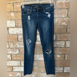 Articles Of Society Women's Dark Blue Distressed Skinny Jeans